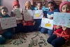 Syrische Kinder bedanken sich auf kreative Weise bei den CSI-Spendern und wünschen ihnen frohe Weihnachten (csi)