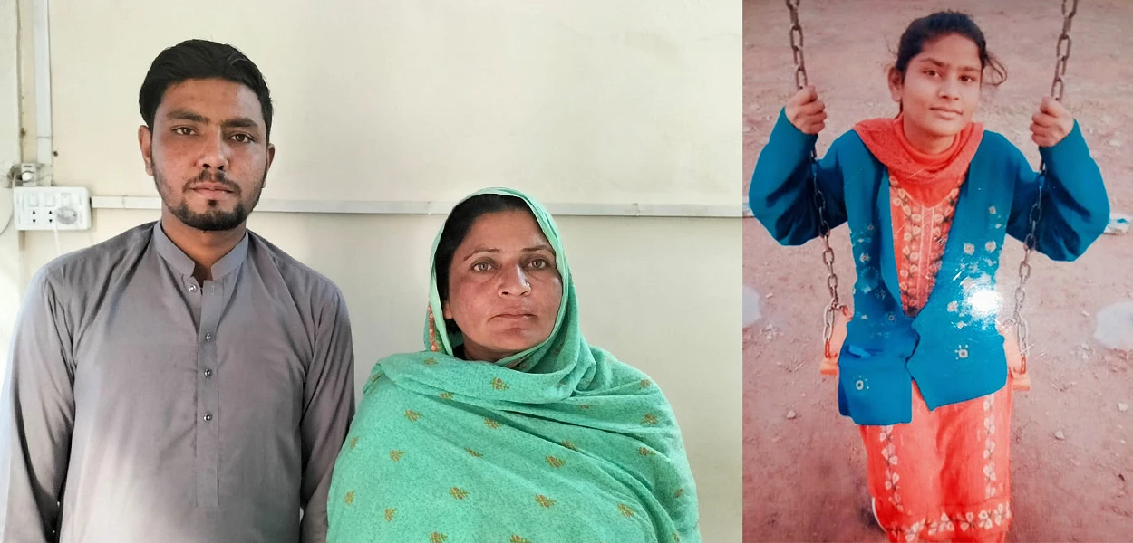 Sie sind verzweifelt: Bruder und Mutter der entführten Mahek (rechts). csi