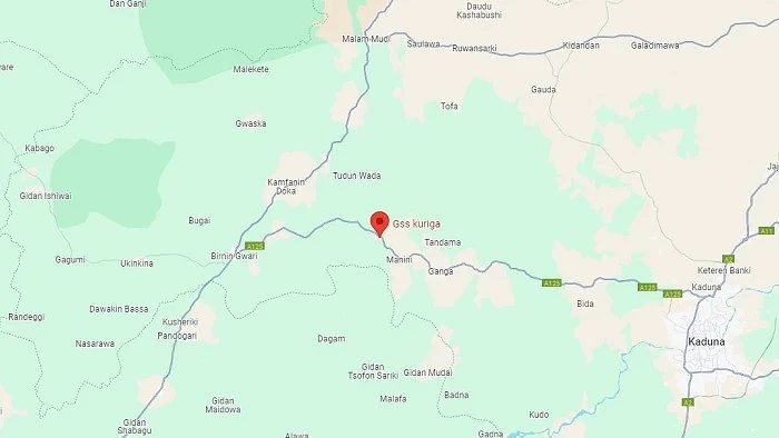 Diese Karte zeigt den Standort der Schule in Kuriga, wo nahezu 300 Kinder entführt wurden. google